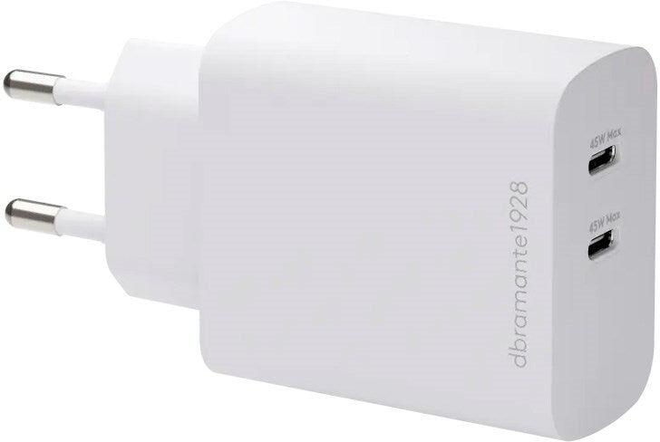 Vægoplader - dbramante1928 - 2x USB-C 45W - Hvid