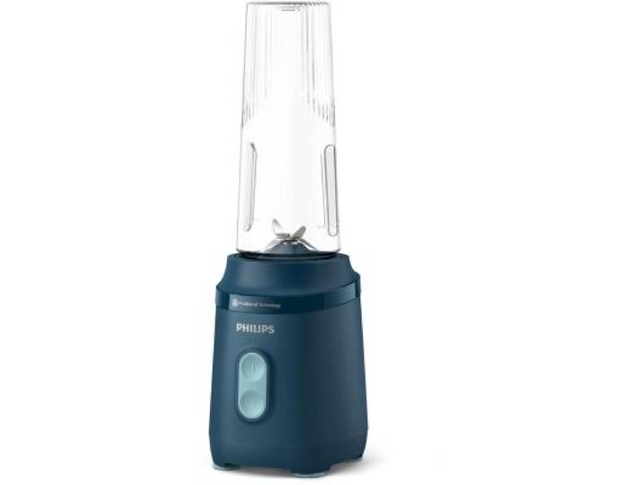 Philips - Blender Hr2672/02 Blender Mixeur Bleu Série 3000, X2 Gourdes Blend & Go 0.6l, 350w