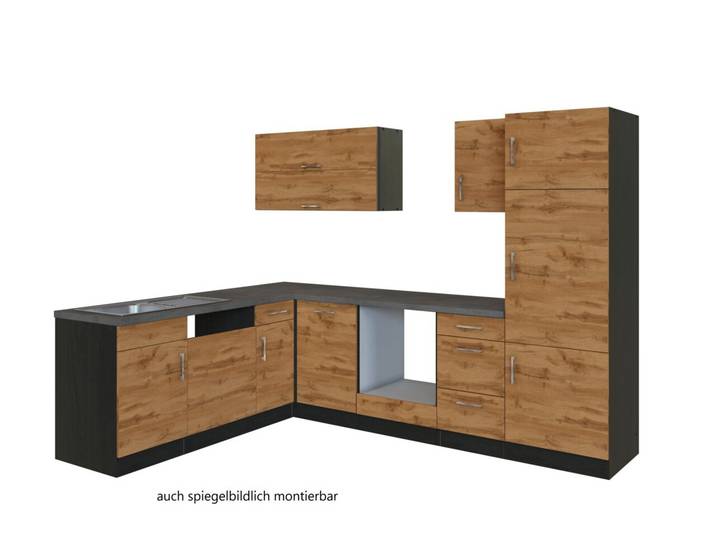 Held Möbel Eck-Küchenzeile SORRENTO, Eiche Wotan, Holznachbildung