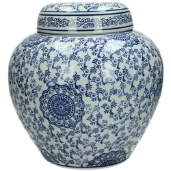 Deckelgefäß blau Keramik