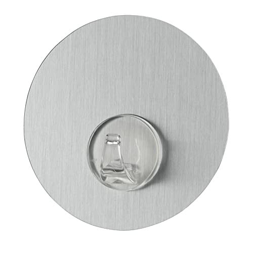 WENKO Static-Loc Wandhaak Uno Zilver, RVS-look, Ø 8,5 x 2 cm