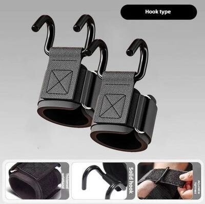 Uplift Picks Weight Lifting Hooks With Wrist Wraps Grip Support For Pull Ups And Powerlifting black 2 Pcs hook Up