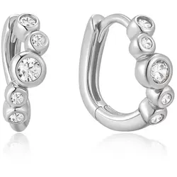 ANIA HAIE - HOOP EARRINGS - SMALL SPARKLING TIDE HUGGIE - silber