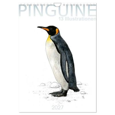 Pinguine - 13 Illustrationen (Wandkalender 2027 DIN A4 hoch), CALVENDO Monatskalender