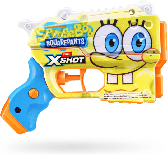 x shot XSHOT Water SpongeBob Jr Fast Fill Water Blaster (Style Selected at Random) - 30 ft Water Blast for Toddlers & Young Children