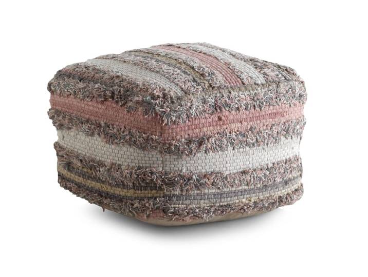 Pouf coton et polyester 45x45x35 cm