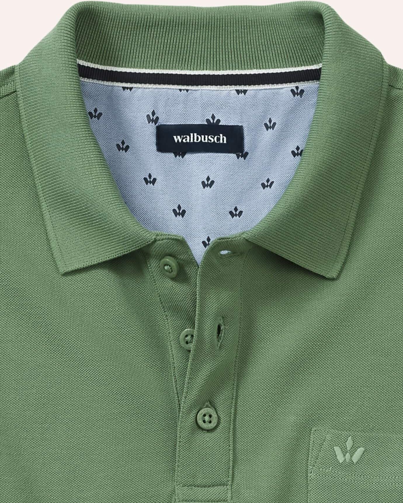 Walbusch Pique-Polo Pima Cotton, , Farbe Grün, 48, feine Pima-Baumwolle weich und atmungsaktiv Herren