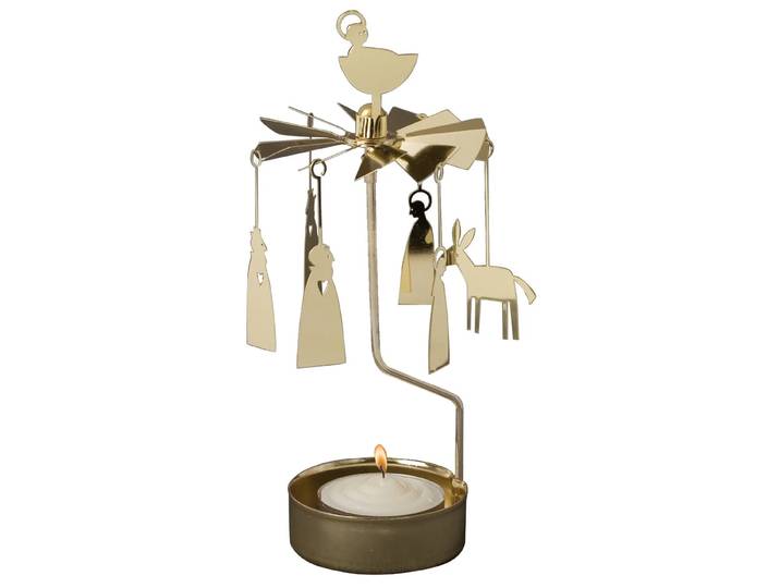 Pluto Design Bougeoir rotatif crèche dorée