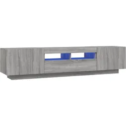 Helloshop26 - 2-teiliges TV-Möbelset Sonoma Grey mit LED-Beleuchtung für Wohnzimmer Schlafzimmer und Esszimmer