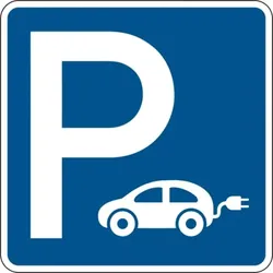 Parkplatzschild, Elektrofahrzeuge - 600 x 600 x 2 mm Aluverbund