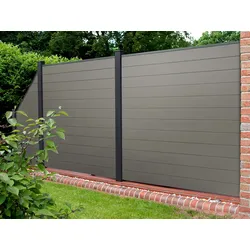 KAHRS Solid BPC-Zaunset, Grau, 1,9x180x180 cm, ohne Pfosten