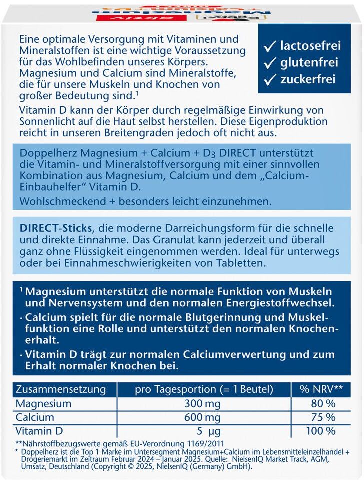 Doppelherz® aktiv Magnesium + Calcium D3 Direct Micro-Pellets Pellets 20 St 20 St Pellets
