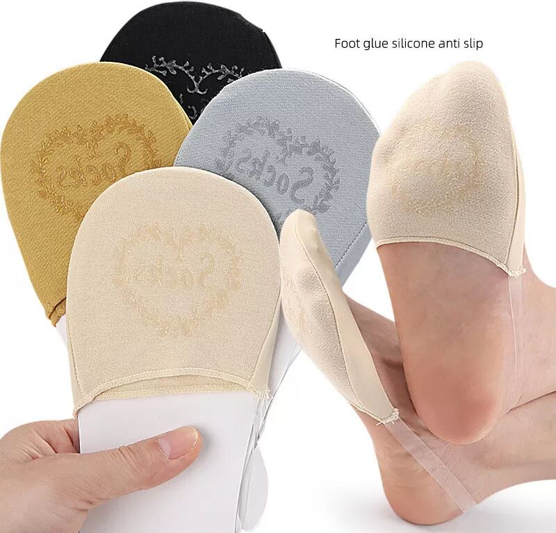 INF Chaussettes invisibles à bordure en dentelle - Antidérapantes, ensemble de 4 paires multicolores