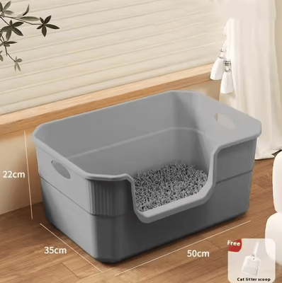 Inspire Curations Extra Large Anti Splash Cat Litter Box With High Sides black 50cm