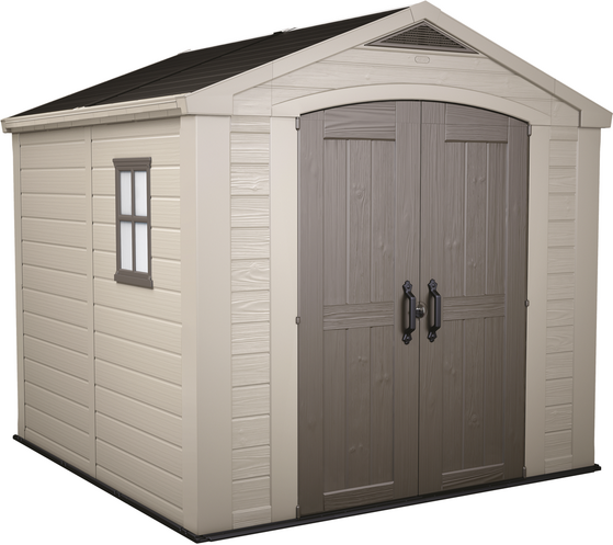 Keter Factor beige - Abri de jardin - Avec fenêtre latérale - 256.5x255x243 cm