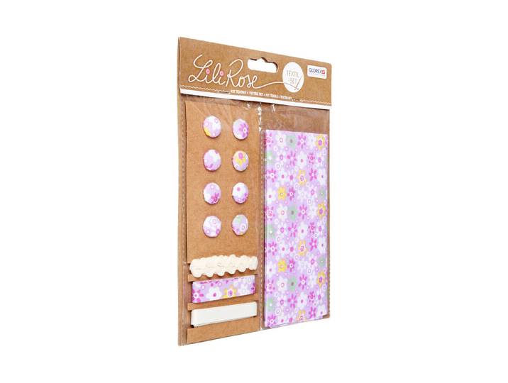 Glorex Textil-Set Blumen Lila 48 × 48 cm 3 × 1 m 8 Stück