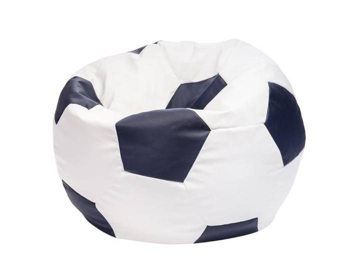 Football Pouf L en Simili Cuir Pouf Fauteuil Gaming Enfant 90x55cm Bleu - Ecopuf