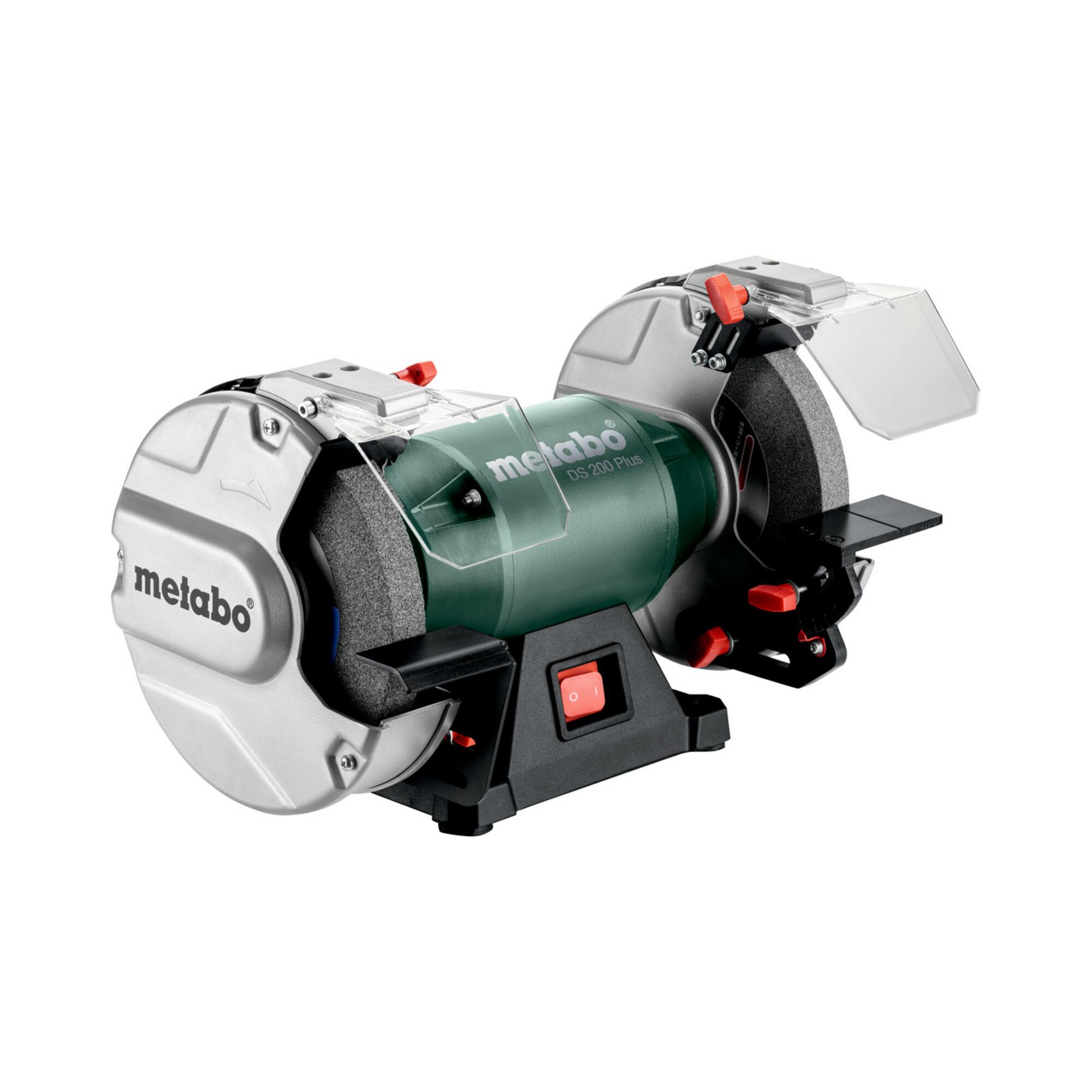 Metabo DS 200 Plus Doppelschleifmaschine Karton mit Schleifscheiben und Funkenschutz, 604200000)