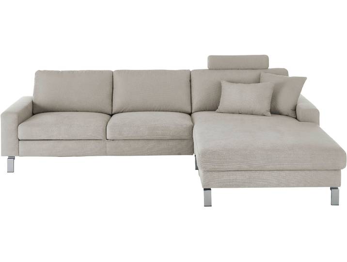 Ecksofa, 100% Polyester, Hellgrau, 281×194 cm, Mit Schlaffunktion, Modern, Candy-Polstermöbel