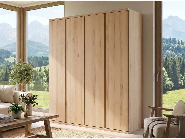 Drehtürenschrank „Valentin“ Kernbuche 4-türig Massivholz Buche
