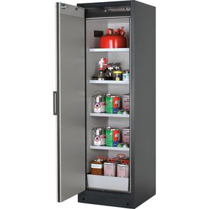 asecos Gefahrstoffschrank Q-Classic 90, 30077, mit 4 Fachböden, Feuerwiderstand Typ 90, grau, (B/H/T) 59,9 x 196 x 62cm