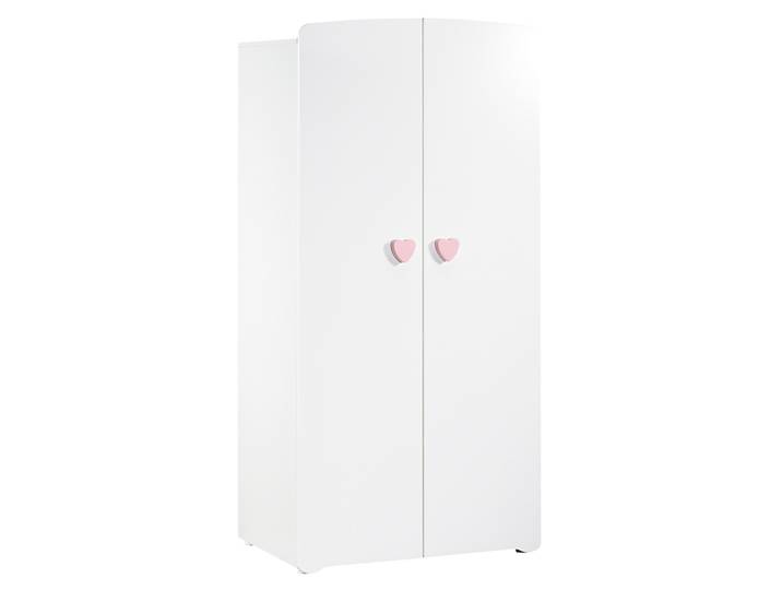 Armoire chambre bébé 2 portes - Boutons coeur rose