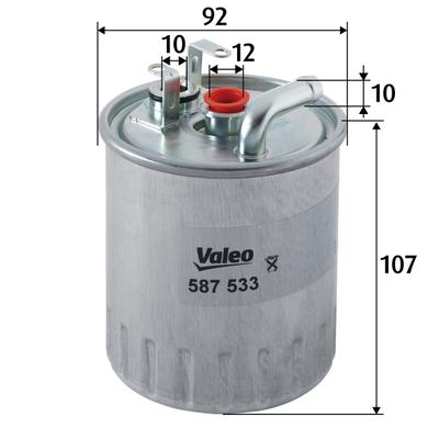 VALEO Kraftstofffilter 587533 Leitungsfilter 127mm für Mercedes