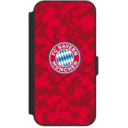 Nivocase Klapphülle für Apple iPhone 12 Handyhülle aus Kunst Leder NIVOflip schwarz FC Bayern München (Apple iPhone 12), Smartphone Hülle, Schwarz