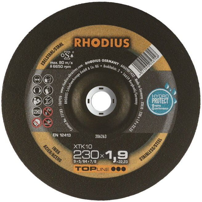Disque de tronçonnage extra-fin Rhodius XTK10 (206263)
