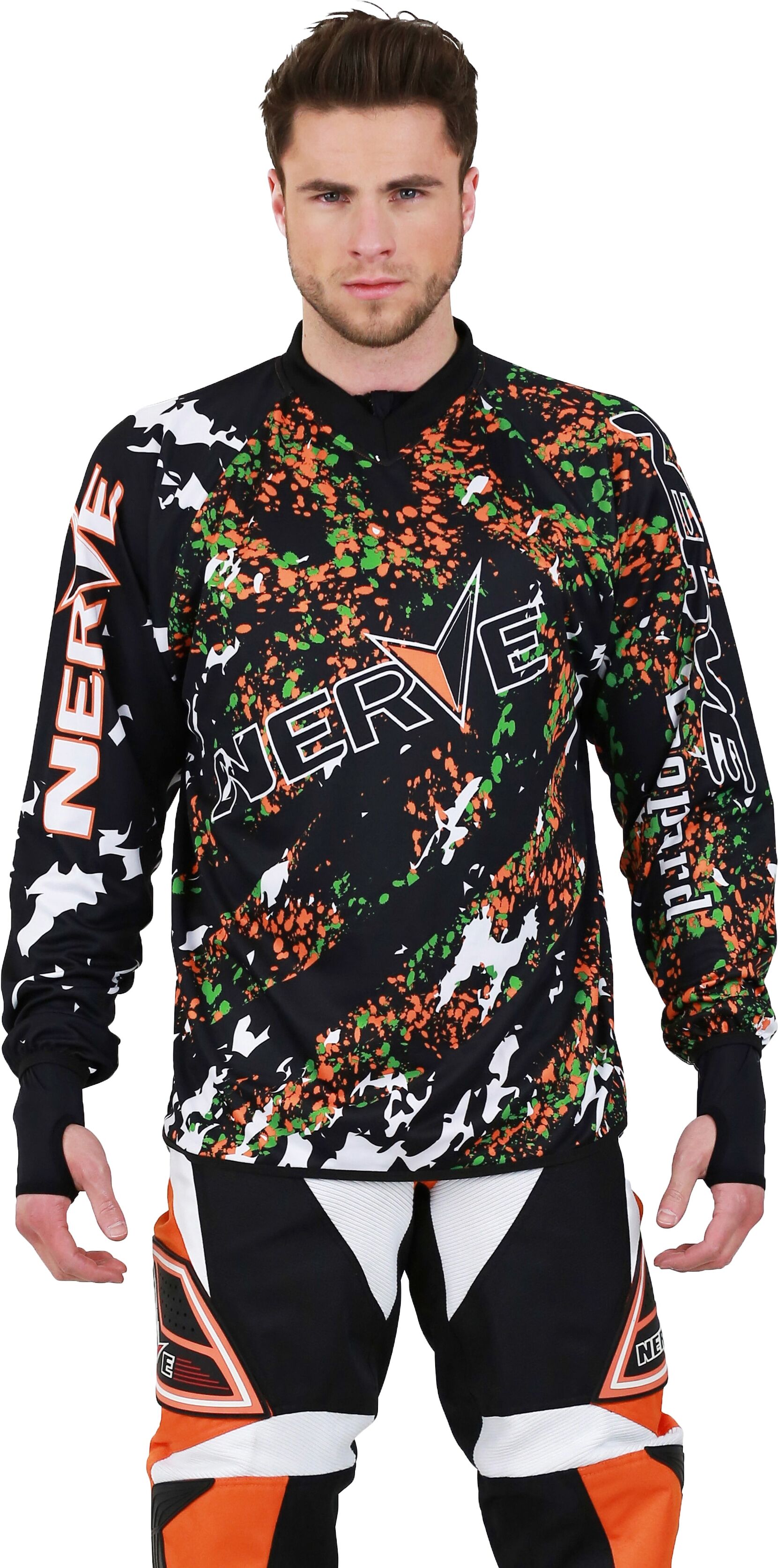 Motocross-Shirt NERVE "Nerve" Gr. XXL, bunt, Shirts, Damen, XXL, Obermaterial: 100% Polyester, Motocross-Shirt bunt XXL