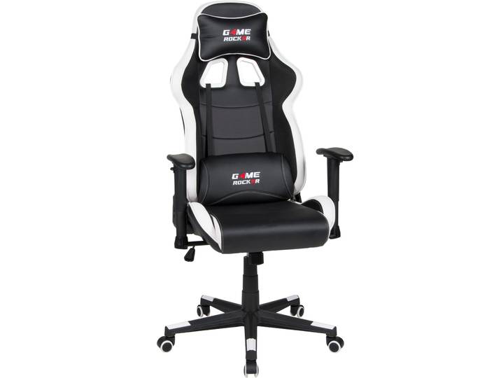 Gaming-Stuhl DUO COLLECTION Game-Rocker G-10 , schwarz (schwarz, weiß, schwarz, schwarz, weiß), B:66cm H:125cm T:66cm, Stühle, Gaming-Stuhl