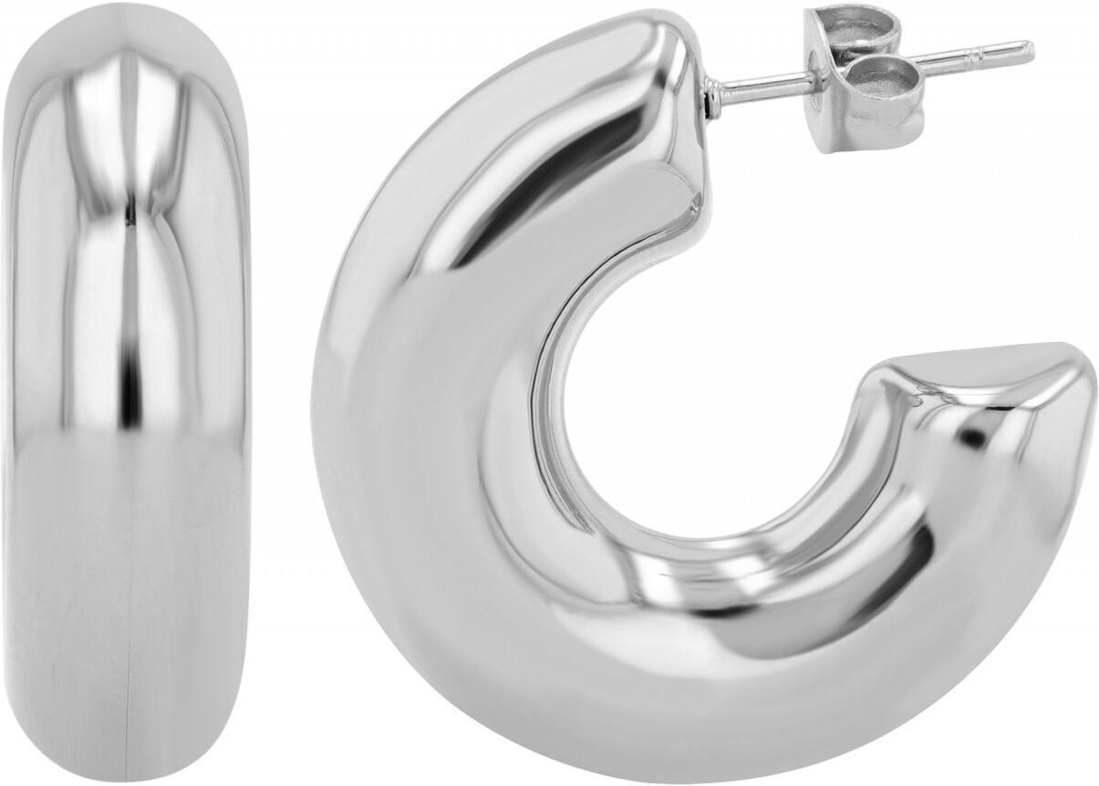 Paar Creolen ADELIA´S "Damen Creolen aus Edelstahl", silber, Ohrringe, Damen, Damen, Edelstahl