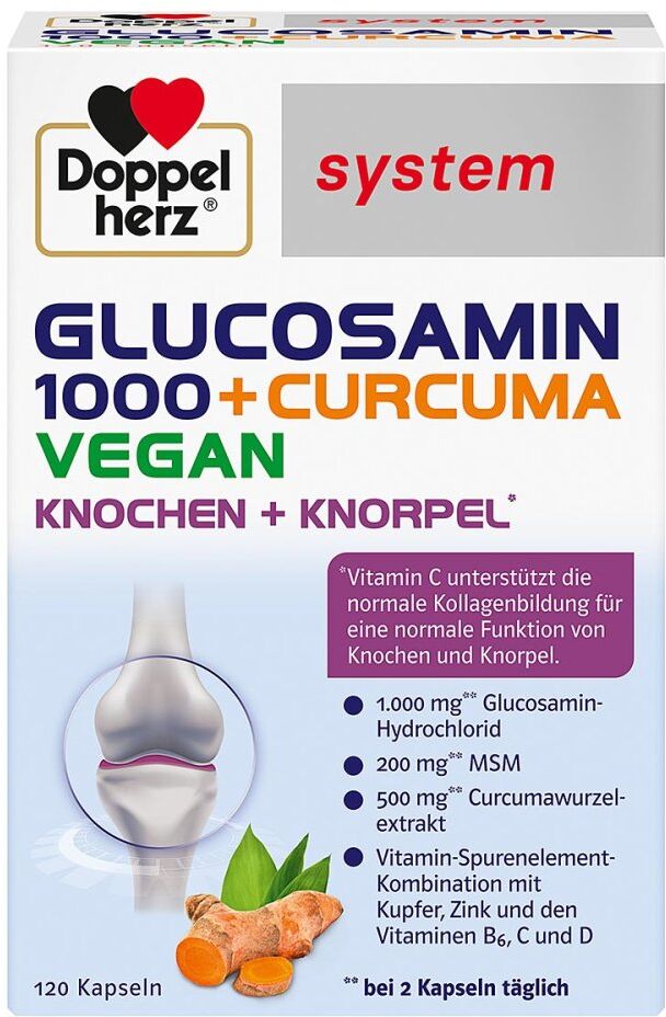 Doppelherz Glucosamin 1000+curcuma Vegan Syst.kps.