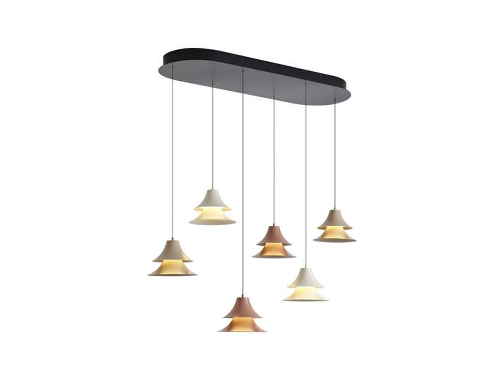 Suspension multicolore avec LED à intensité variable 6 lumières