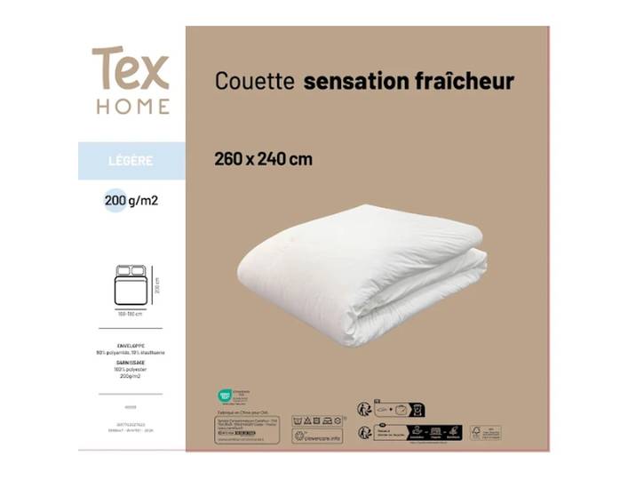 Couette Légère 260x240cm Sensation fraîcheur TEX HOME