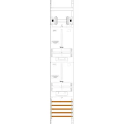 f-tronic 7143407 Zählerfeld Z16L-HSS, 1-feldrig, H=1350mm, 2-3.HZ lange Kabel, 2 HSS Z16LHSS