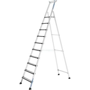 Zarges Stehleiter Comfortstep S, 41427, aus eloxiertem Aluminium, bis 150kg, mit 10 Stufen