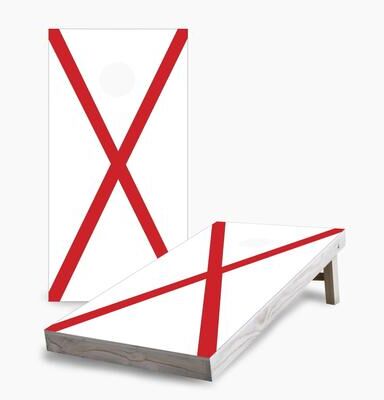 Skip's Garage Alabama State Flag Cornhole Boards