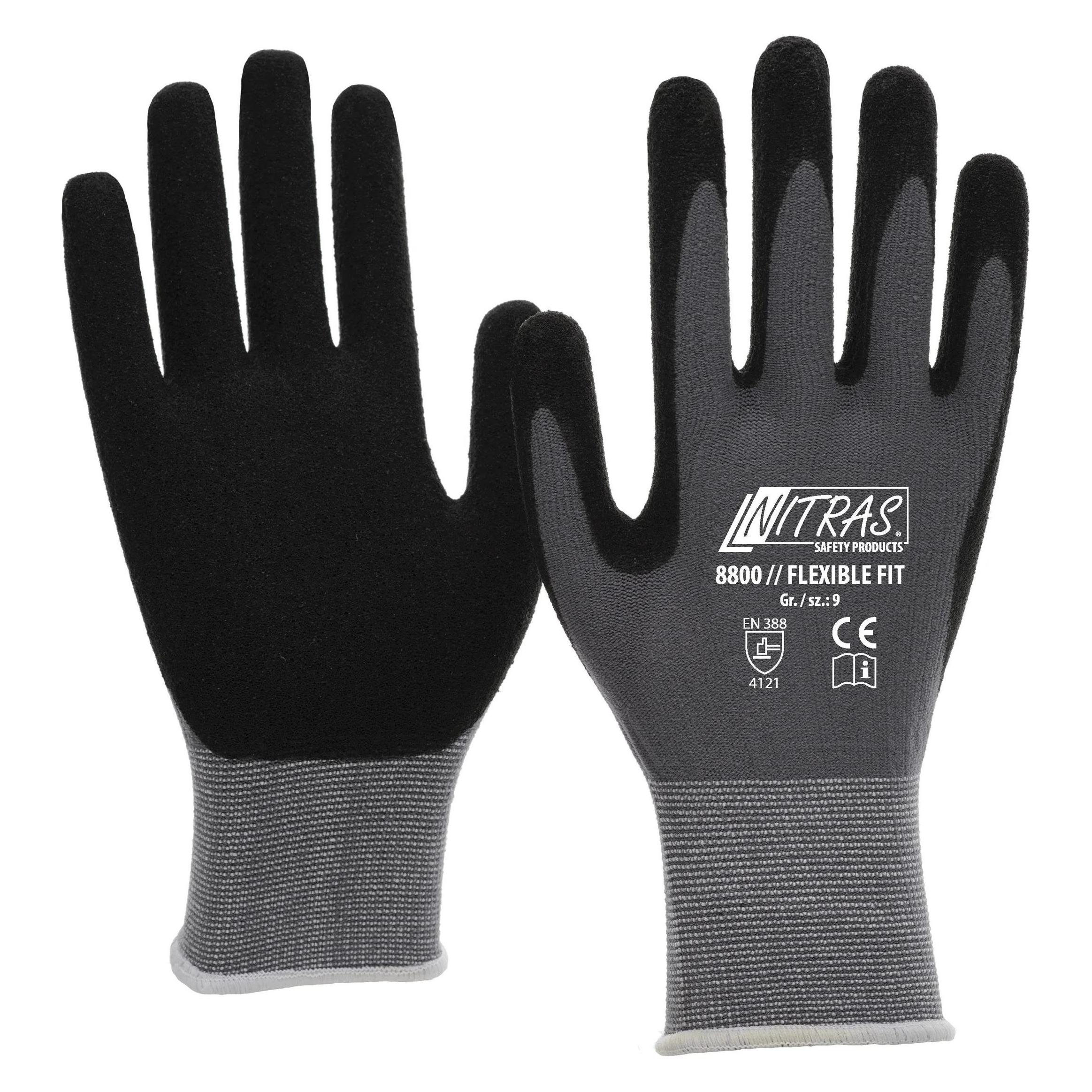 Nitras Handschuh Gr. 11 Strick Grau/Sw Flexible Fit (11) (8800-11)