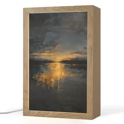 TISCHLEUCHTE Goldene Reflexion auf dem Wasser 20x30 cm