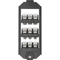 Bodentankhalter für Keystone Module, 3-fach, Einbaurahmen schwarz, für OBO-Ackermann GES9