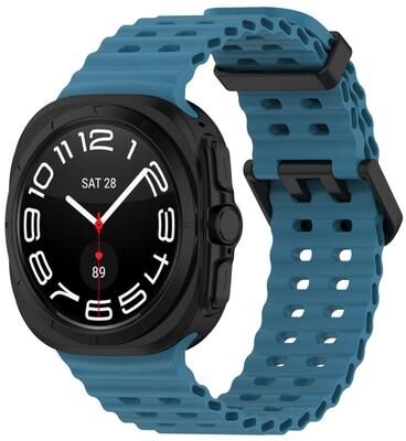Everyday Crate Samsung Galaxy Watch Ultra 47mm Ocean Silicone Watch Band Dual Buckle Replacement Strap rock Blue