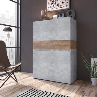 Highboard HOME AFFAIRE "Rimini", braun (atelier hell, kastanie breslau), B:89,9cm H:129,4cm T:40cm, Holzwerkstoff, Sideboards, Highboard, Höhe 129 cm