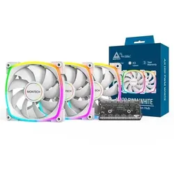 Montech Lüfter 3er Pack AX120 PWM, 120mm, Weiß