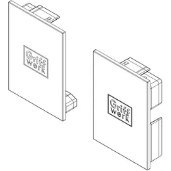 Griffwerk Endkappen-Set PLANEO X für 12,5mm Distanzprofil Kaschmirgrau