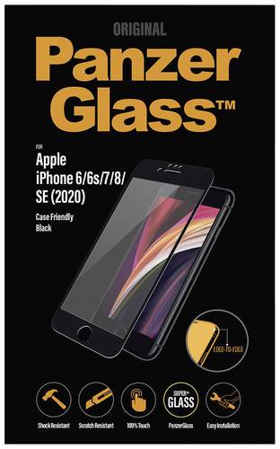 PanzerGlass Edge2Edge Displayschutzglas Apple iPhone SE (Gen.3, 2022), iPhone SE (Gen.2, 2020), iPhone 8, iPhone 7, iPhone 6 1 St. Anti-Fingerprint