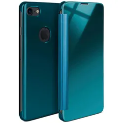moex Clear View Cover für iPhone 8 – Spiegelnde klapp Hülle in Hochglanz Optik – Void Case