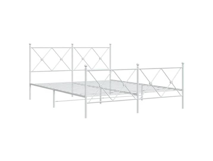 KTHLBRH Bettgestell aus Metall, weiß, 150 x 200 cm, mit Kopfteil Gestell aus Stahl, Latten im Lieferumfang enthalten, Platz darunter, Montage erforderlich
