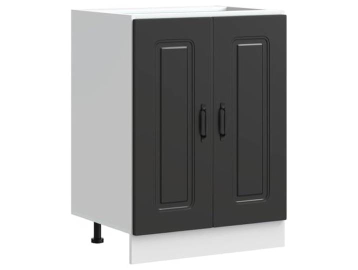 vidaXL Spülenunterschrank Kalmar Schwarz 60x46x81,5 cm Holzwerkstoff