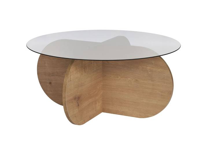 Salontisch Georis eiche/transparent Glas/Holzwerkstoff B 75 H 35 cm